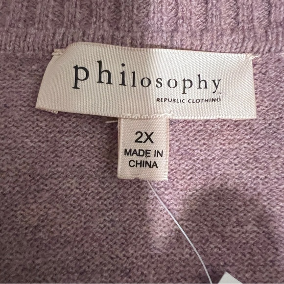NWT PHILOSOPHY WOMAN Crewneck Star Printed Sweater Sz 2X. - Picture 6 of 8
